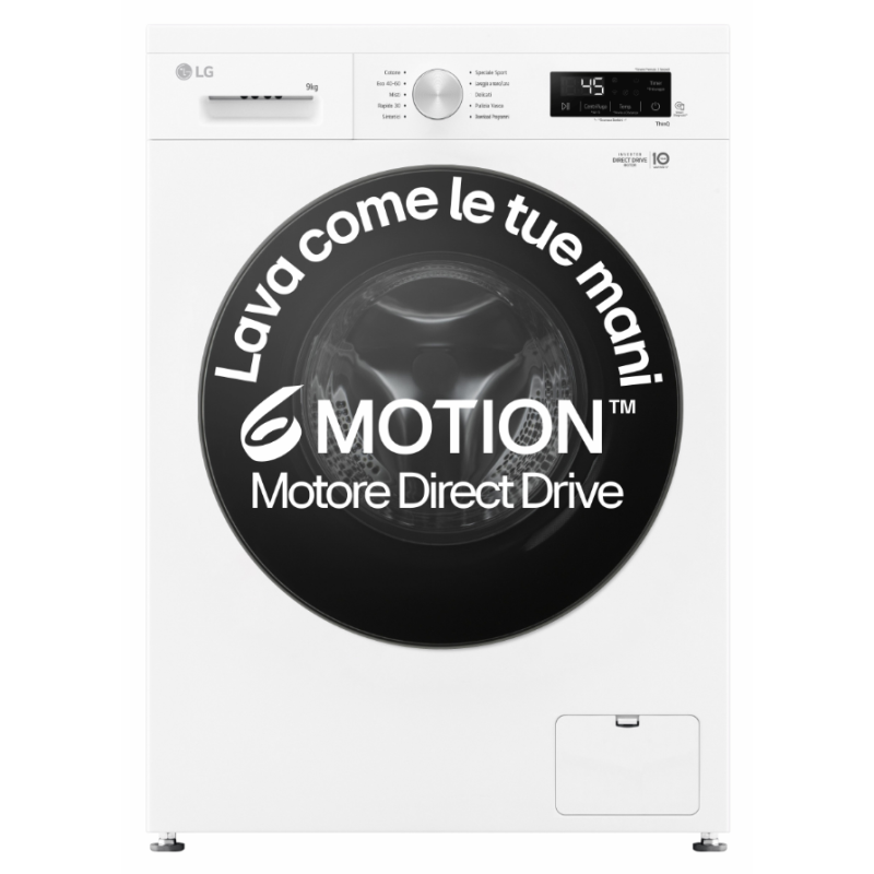 OUTLET LG O-F4NX1009NWB LAVATRICE 9KG 1400 GIRI VAPORE AI DD 6 MOTION CLASSE A - CON DIFETTI