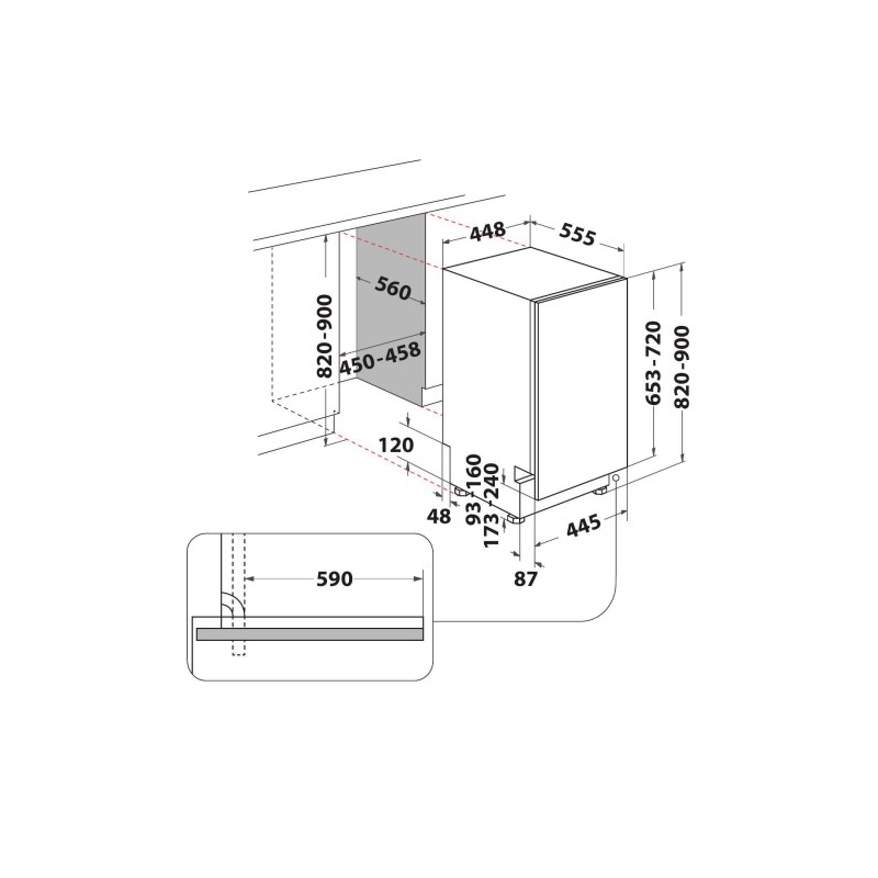 INDESIT IN2IKE107 LAVASTOVIGLIE DA INCASSO 45CM...