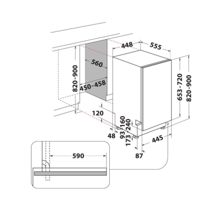 INDESIT IN2IKE107 LAVASTOVIGLIE DA INCASSO 45CM 10 COPERTI CLASSE E