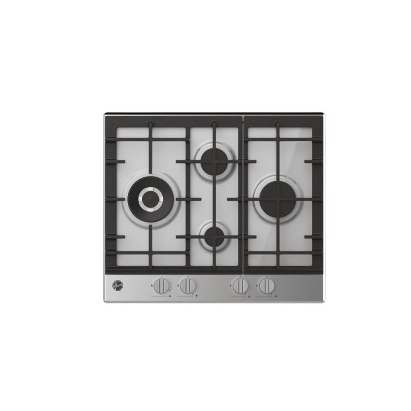 Hoover HHG6D5WK3X Piano cottura 60Cm, 4 fuochi a gas, colore Inox