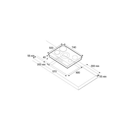 schema incasso del Piano cottura La Germania P7101D9X/19