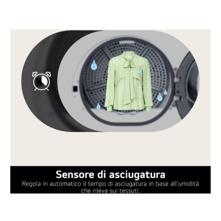 Lg RNA1008NWK Asciugatrice 8Kg, Pompa di calore, Classe D