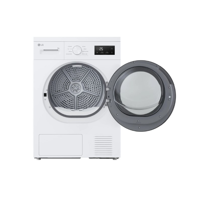 Asciugatrice Lg RNA1008NWK con oblò aperto