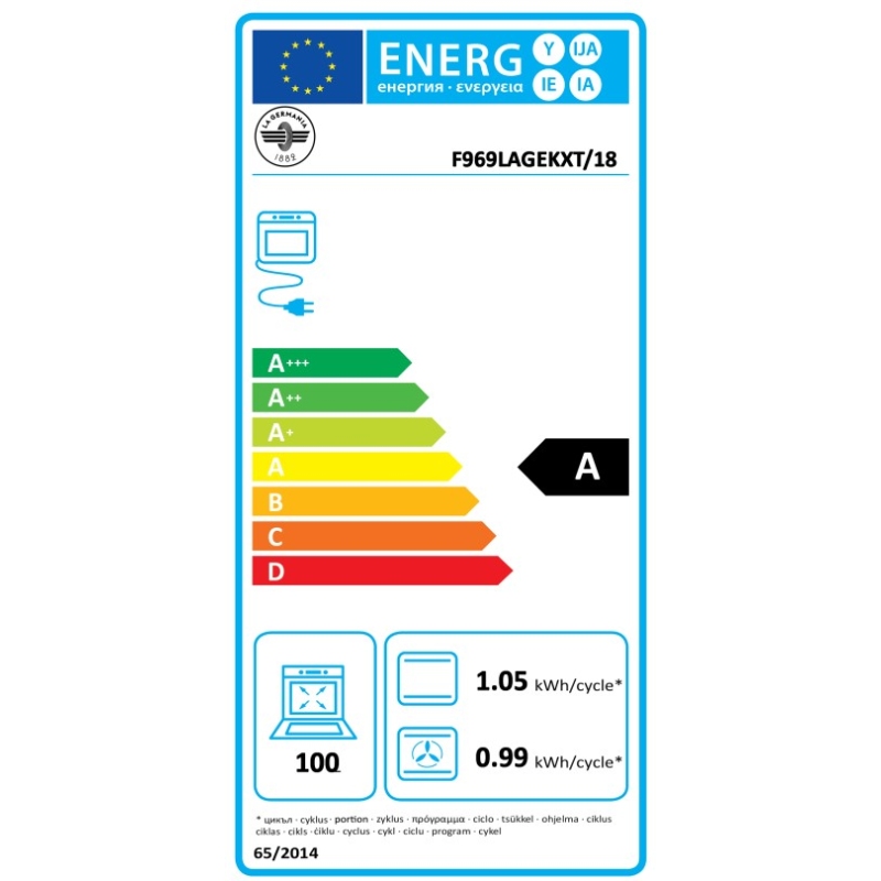 etichetta energetica del Forno Elettrico da Incasso La Germania F969LAGEKXT