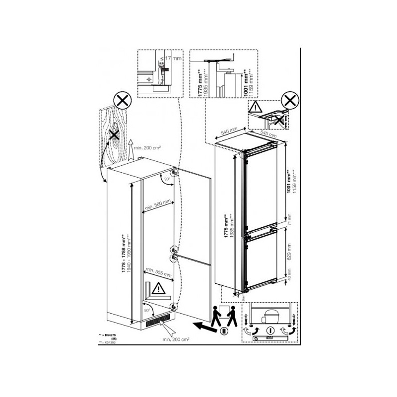 schema incasso del Frigorifero Combianto Indesit KINH 1271 B4E