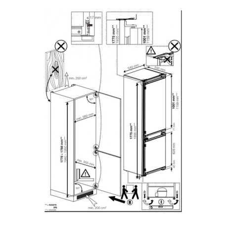 schema incasso del Frigorifero Combianto Indesit KINH 1271 B4E