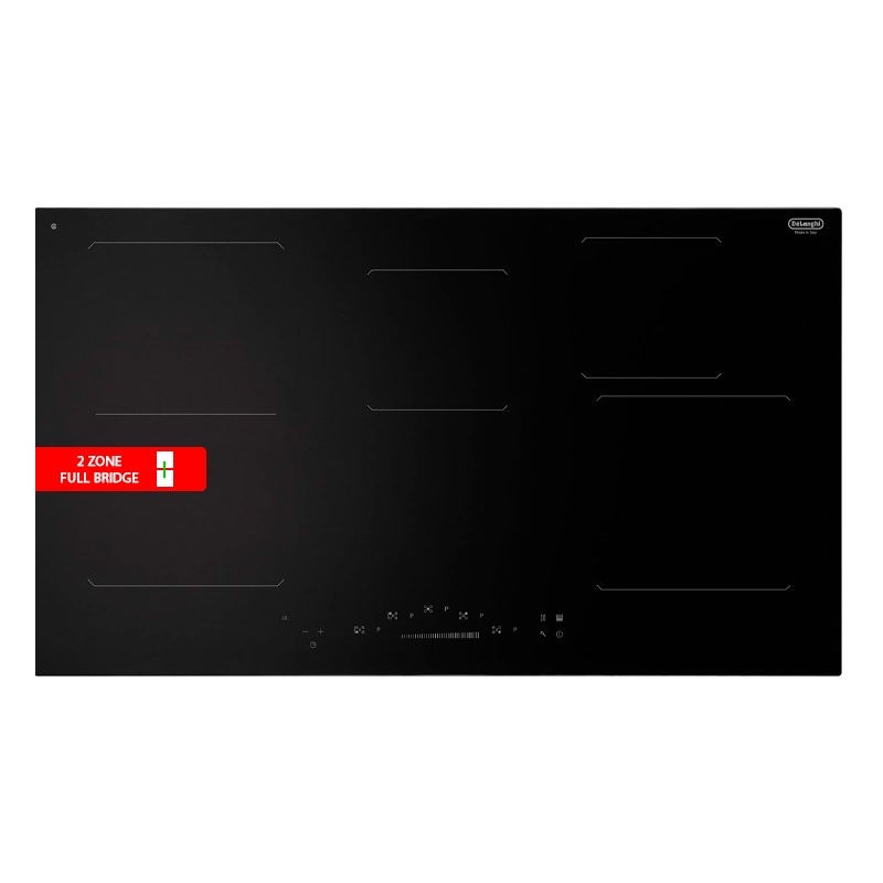 Piano cottura a Induzione 90cm De Longhi PIN 95, 5 Zone di cottura, in vetro Nero - PIN95