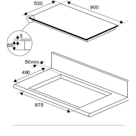 La Germania PLG95I2M30NC Piano cottura a Induzione 90cm, 5 piastre, Nero