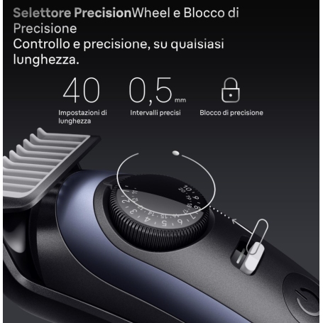 BRAUN BT7520 REGOLABARBA SERIES 7 RICARICABILE 40 LIVELLI DI TAGLIO