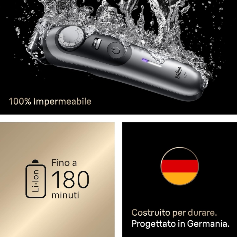 BRAUN BT9520 SERIES 9 REGOLABARBA 5 IN 1...
