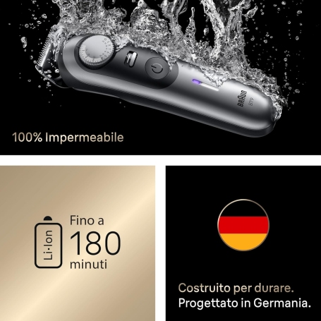 BRAUN BT9520 SERIES 9 REGOLABARBA 5 IN 1 RICARICABILE 52 LIVELLI DI TAGLIO