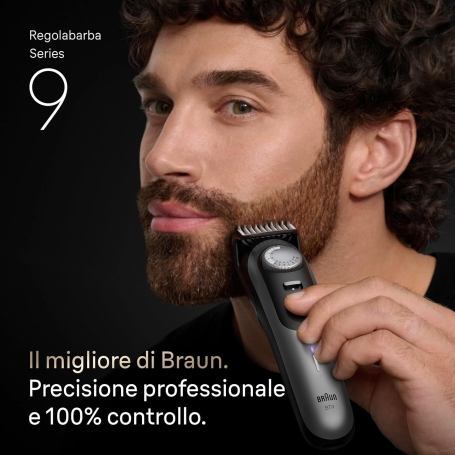 BRAUN BT9520 SERIES 9 REGOLABARBA 5 IN 1 RICARICABILE 52 LIVELLI DI TAGLIO
