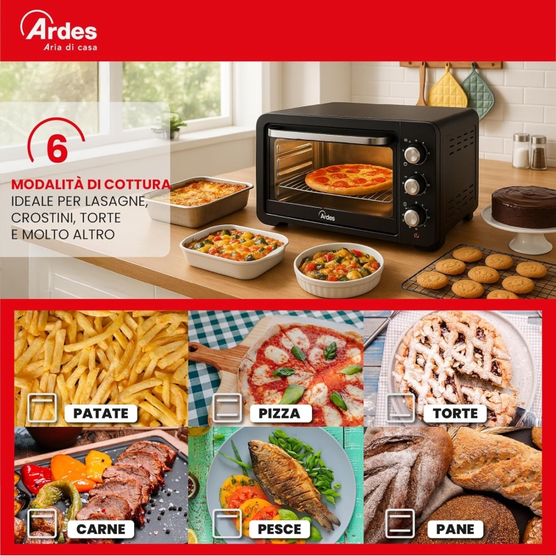 ARDES AR6245PB FORNETTO ELETTRICO VENTILATO 45...