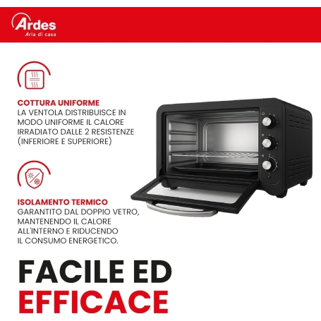 ARDES AR6245PB FORNETTO ELETTRICO VENTILATO 45 LT NERO
