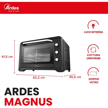 ARDES AR6264PB FORNETTO ELETTRICO VENTILATO 64 LT NERO