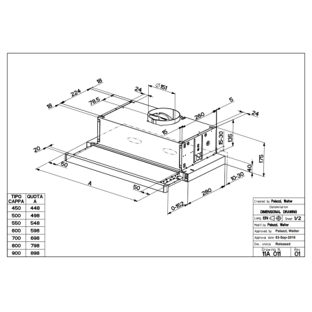 FABER 315.0635.133 FLEXA HIP AM X A 60 CAPPA SOTTOPENSILE 60CM INOX