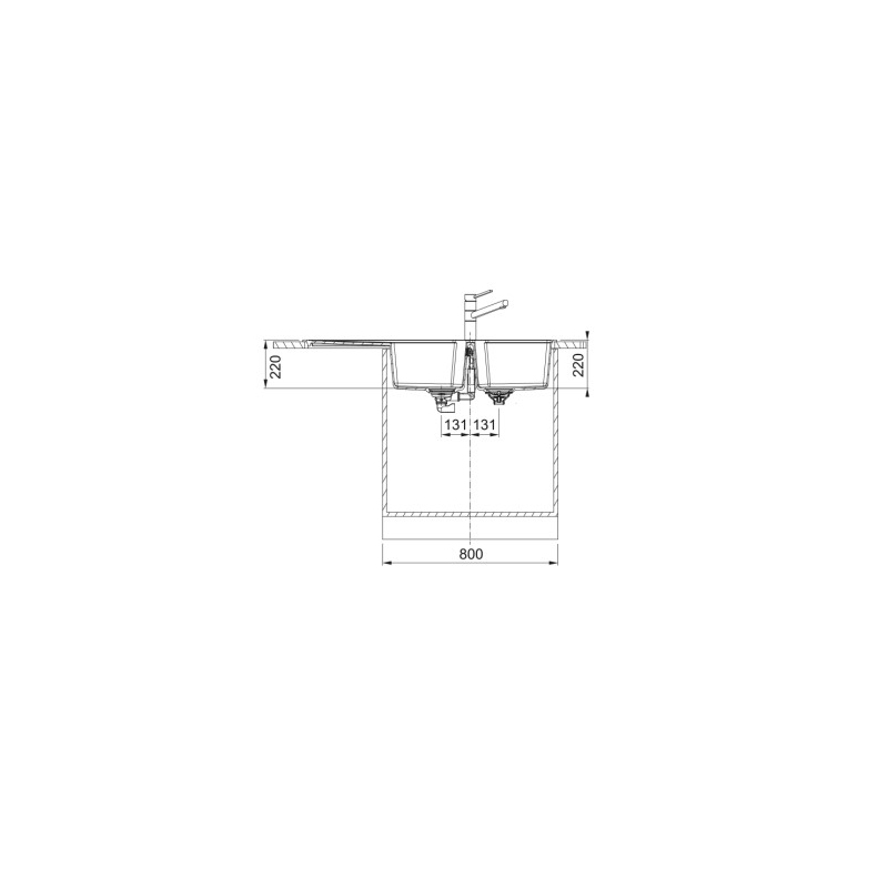 schema incasso del lavello Franke 114.0686.790 - URBAN UBG 621-116