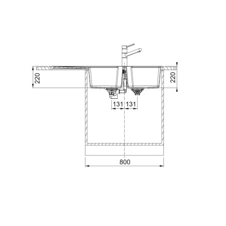 schema incasso del lavello Franke 114.0686.790 - URBAN UBG 621-116