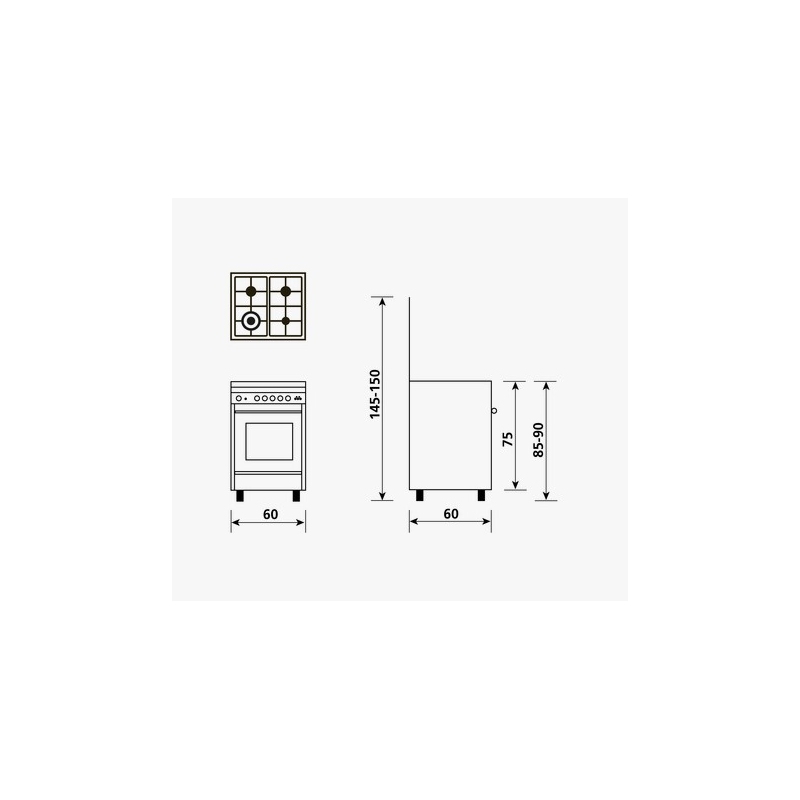 schema incasso della Cucina Glem Gas SA664VI