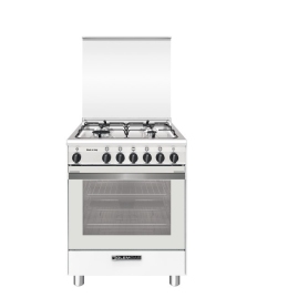 Cucina a Gas 60x60Cm 4 Fuochi, Forno a Gas, Colore Bianca, Glem Gas SA664VWH