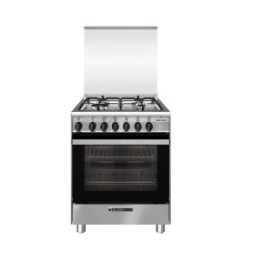 Cucina a Gas 60x60Cm 4 Fuochi, Forno Elettrico, Colore Inox Glem Gas SA66TMI