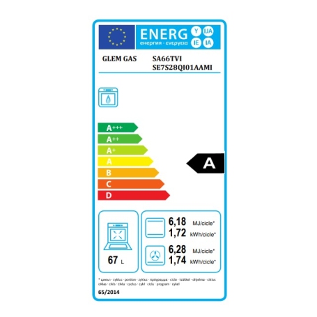 etichetta energetica della cucina Glem Gas SA66TVI etichetta energetica della cucina Glem Gas SA66TVI