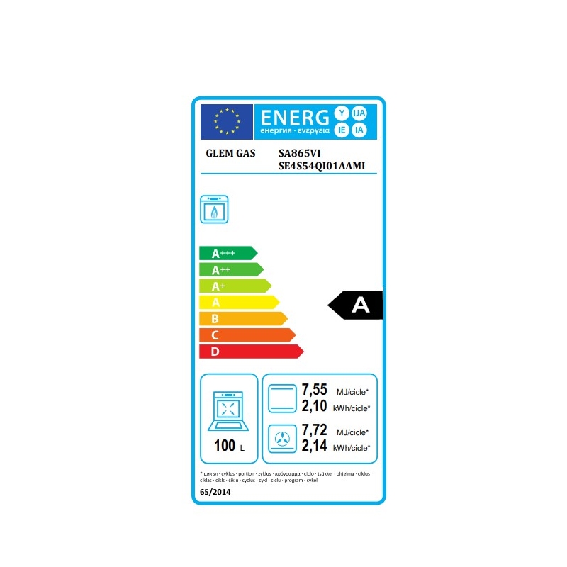 etichetta energetica Glem Gas SA865VI