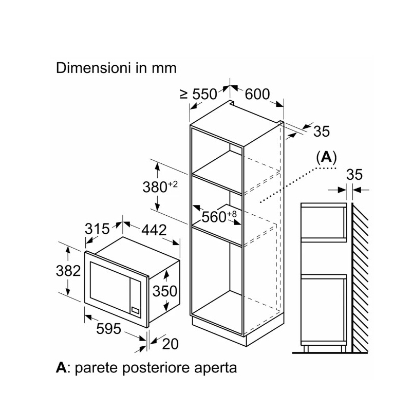 BOSCH BFL623MB4 Forno a Microonde da Incasso,...