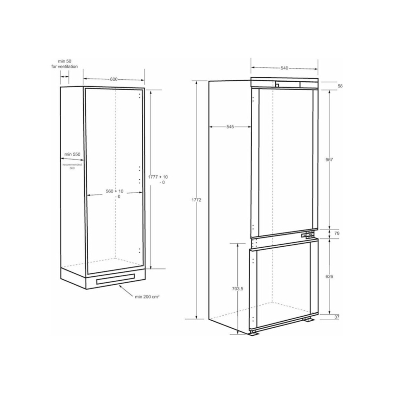 HAIER HBQW5518E SERIE 6 FRIGORIFERO COMBINATO...