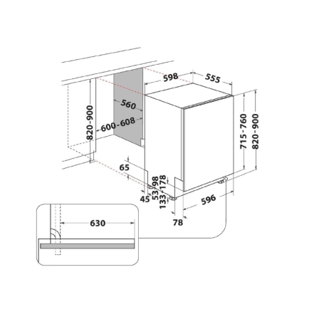 schema incasso della Lavastoviglie Hotpoint Ariston HA6IB16B2M6L0