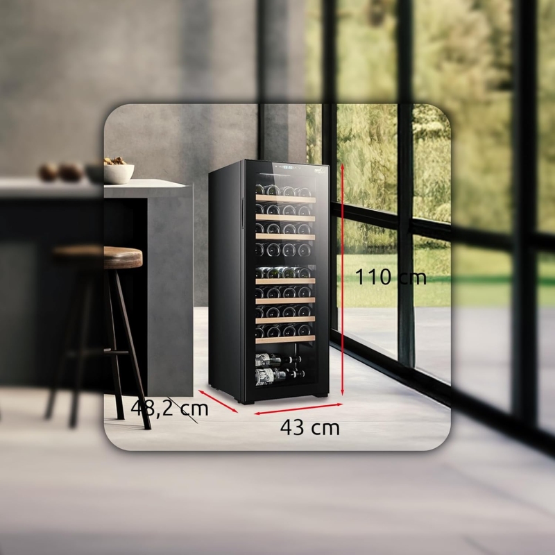 dimensioni della Cantinetta Vino da 36 bottiglie Melchioni Family VERMENTINO 36C DUAL