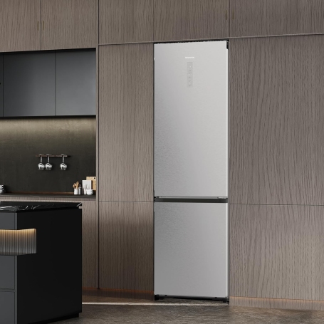 Hisense RB5P410SACC Frigorifero Combinato Libera Installazione, 413Lt, Total no Frost, Classe C, Inox