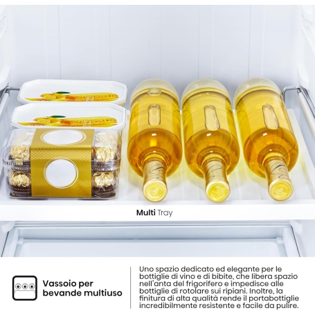 Hisense RB5P410SACC Frigorifero Combinato Libera Installazione, 413Lt, Total no Frost, Classe C, Inox