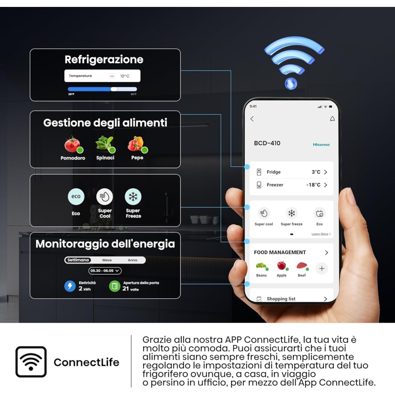Hisense RB5P410SACC Frigorifero Combinato...