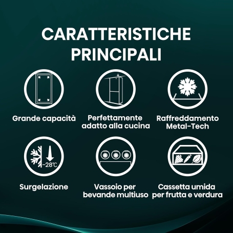 Hisense RB5P410SACC Frigorifero Combinato Libera Installazione, 413Lt, Total no Frost, Classe C, Inox