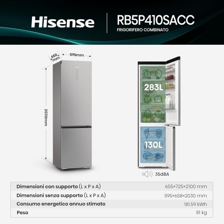 caratteristiche del frigo Hisense RB5P410SACC