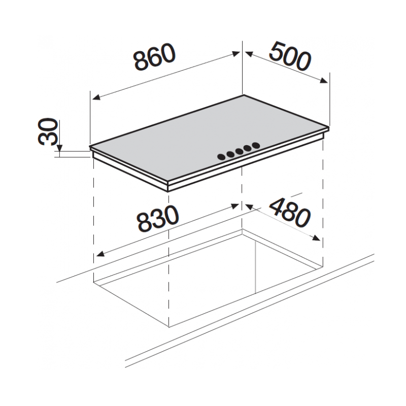 OUTLET SCHOCK O-STS955BK PIANO COTTURA 90CM 5...
