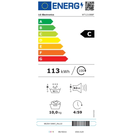 LG WT1210BBF WASHTOWER COLONNA BUCATO UNIFICATA 12/10KG 1400 GIRI WIFI AIDD CLASSE A/C - SUPER PROMO