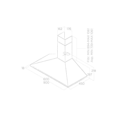 ELICA PRF0151543 MISSY BL/A/60 CAPPA A PARETE ASPIRANTE 60 CM - NERO