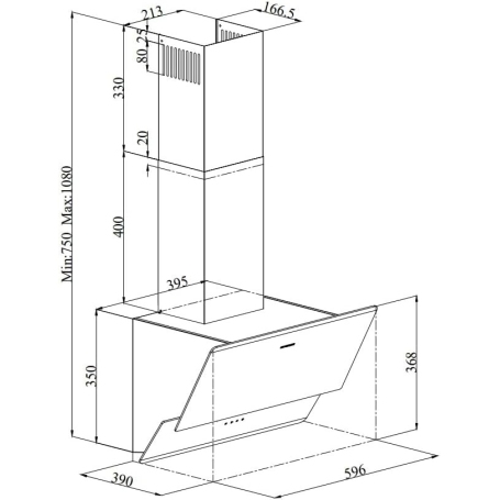Silverline 3490.6.733.01 Cappa a Parete 60cm, Classe A, Colore Nero