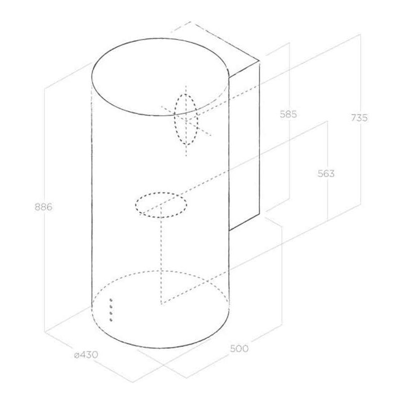 ELICA Tube Pro Island WH/A/43 Cappa a Isola...