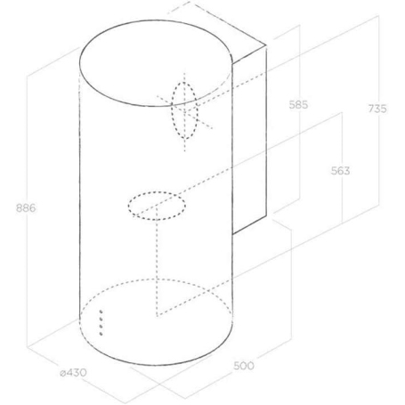 ELICA Tube Pro Island WH/A/43 Cappa a Isola Aspirante, Colore Bianco - PRF0090718B
