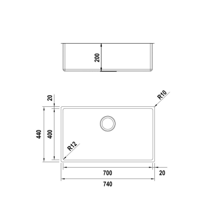 Schock TECN100XL Lavello Monovasca 74x44, Inox