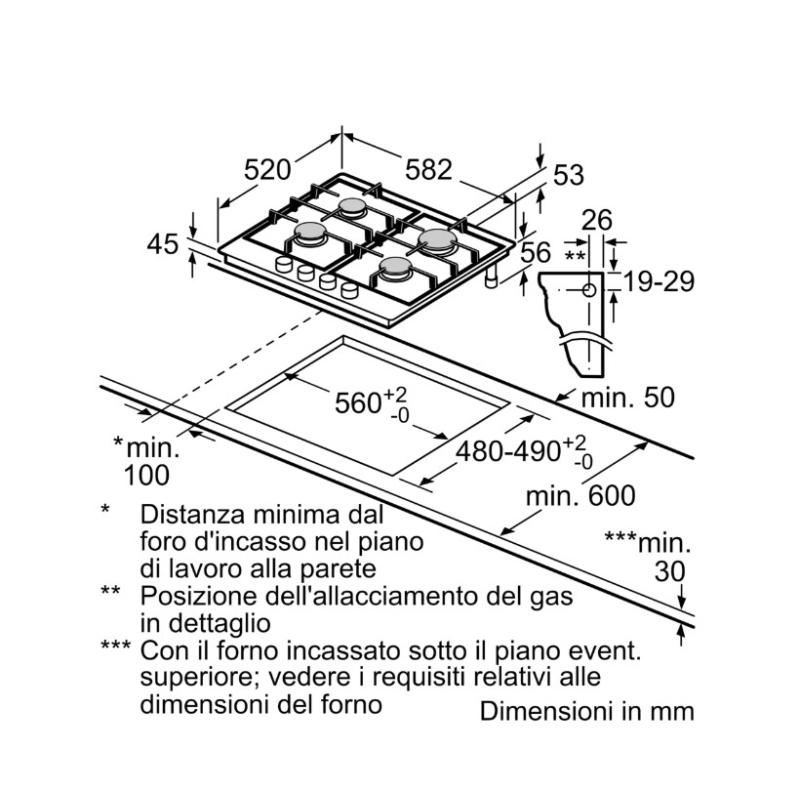 BOSCH PGP6B5K90 PIANO COTTURA DA INCASSO 60CM 4...