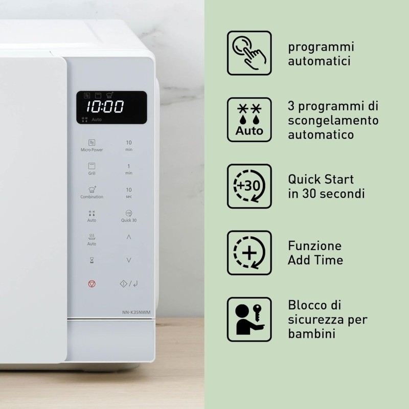 Panasonic NN-K35NWMEPG Forno a Microonde 24Lt,...