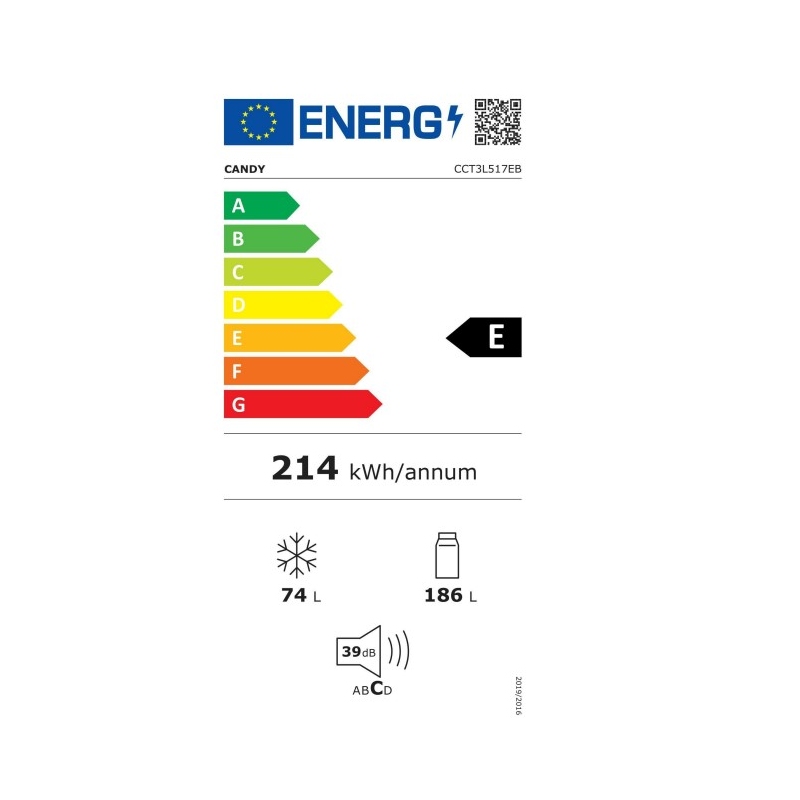 CANDY CCG3L517EB FRIGORIFERO COMBINATO LOW...
