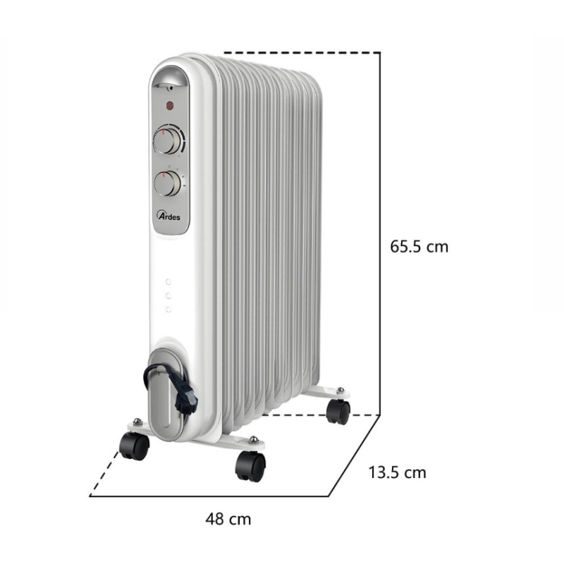 Ardes CURVY11 Radiatore ad olio 11 Elementi, 2500W