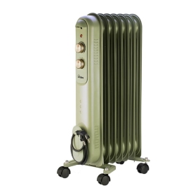 Ardes CURVY 7 RETRÒ Radiatore ad olio 7 Elementi, 1500W, Verde - AR4R07VIN