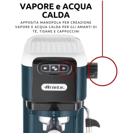 ARIETE 1399 Macchina da caffè a Cialde o Caffè macinato, Serbatoio 1,1Lt - Bianco