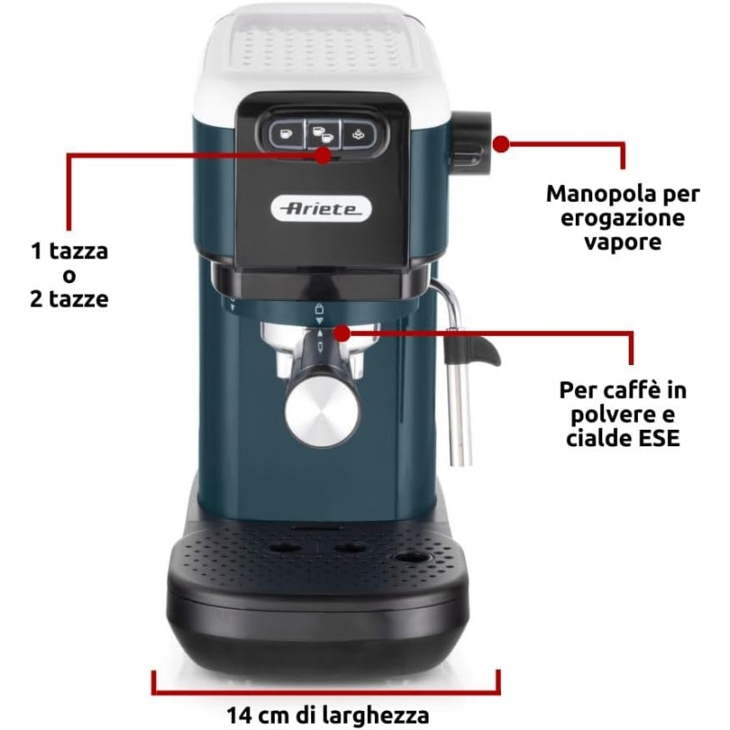 ARIETE 1399 Macchina da caffè a Cialde o Caffè...